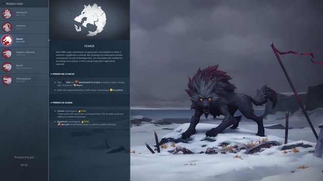 Northgard - opis bonusów klanu wilka