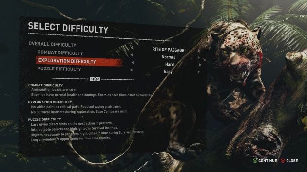Shadow of the Tomb Raider poziom trudności