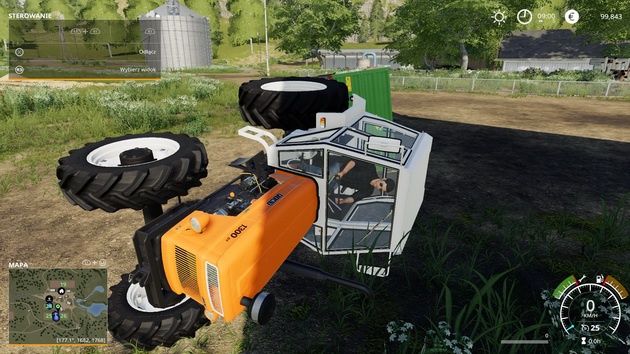 Farming Simulator 19 - przewrócony traktor