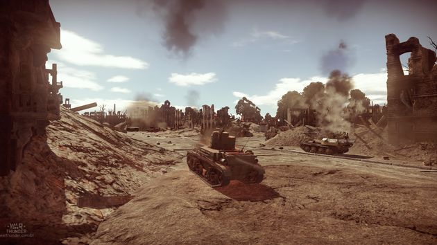 War Thunder - walki czołgów w zgliszczach miasta