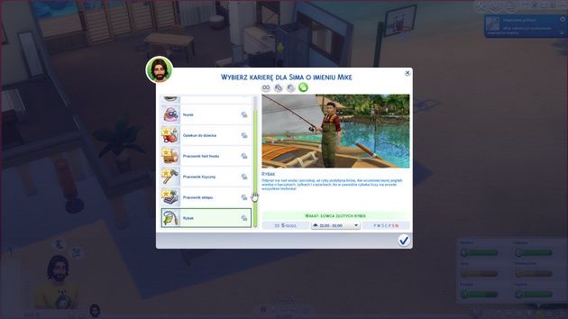 The Sims 4: Wyspiarskie życie - mój sims - rybak