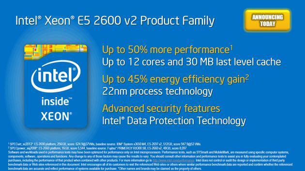 Intel Xeon E5-2600 v2 procesor slajd