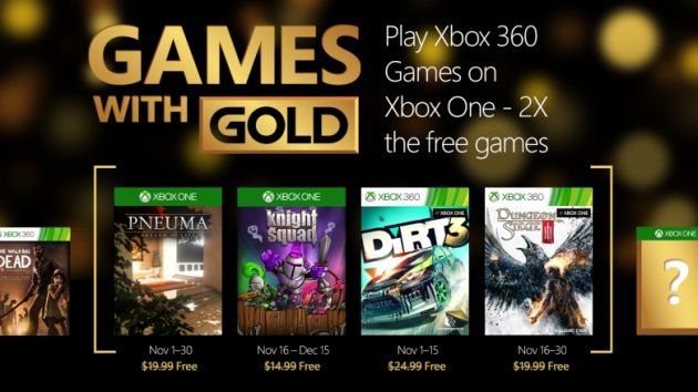 Games with Gold listopad oferta