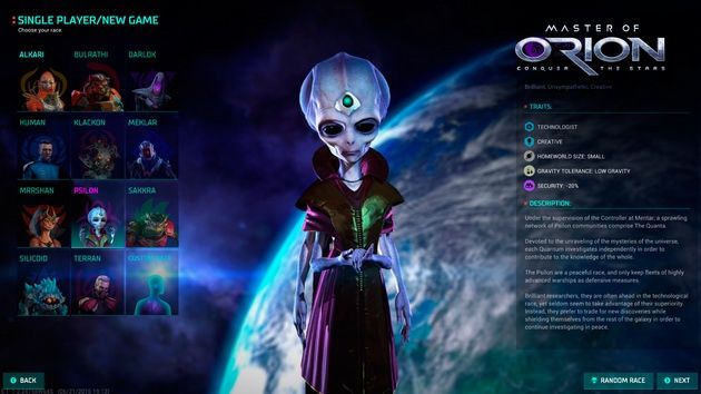 Wargaming - rasa Psilon w Master of Orion