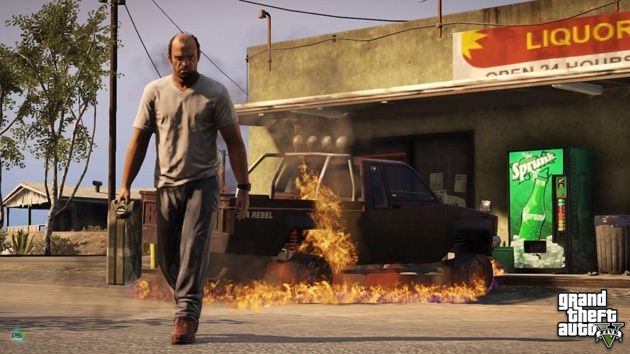 GTA 5 - spalony samochód