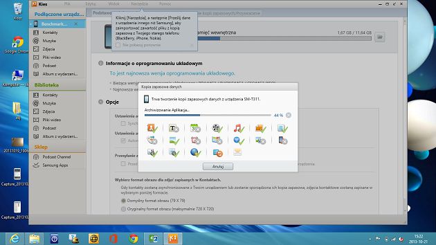 SideSync tworzenie kopii zapasowej