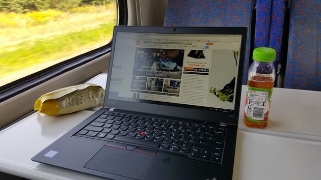 Lenovo ThinkPad T480s - w pociągu