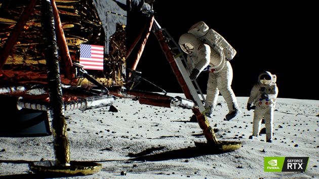 NVIDIA RTX lądowanie Księżyc astronauci