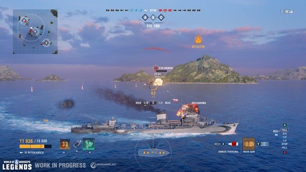 Wargaming - World of Warships Legends w działaniu