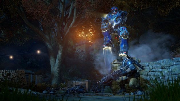 Gears of War 4 - robot przeskakuje osłonę