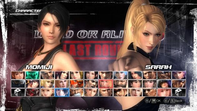 Dead or Alive 5: Last Round - wybór przeciwnika