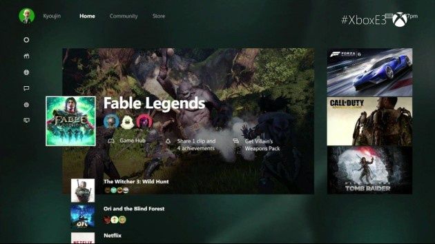 Xbox One interfejs