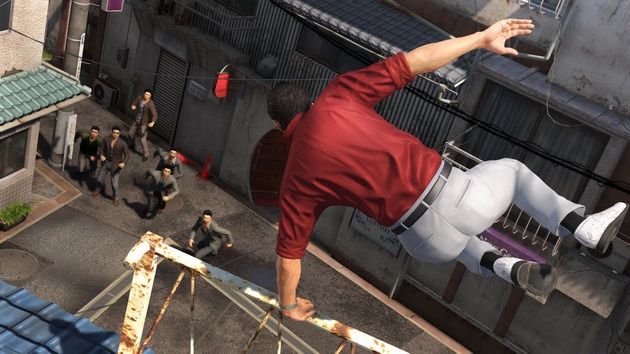 Yakuza 6: The Song of Life - skok przez barierkę
