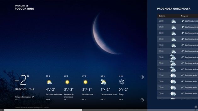 Przykładowa aplikacja z Windows 8 - bez przycisku