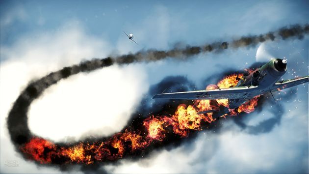 War Thunder - trafiony samolot