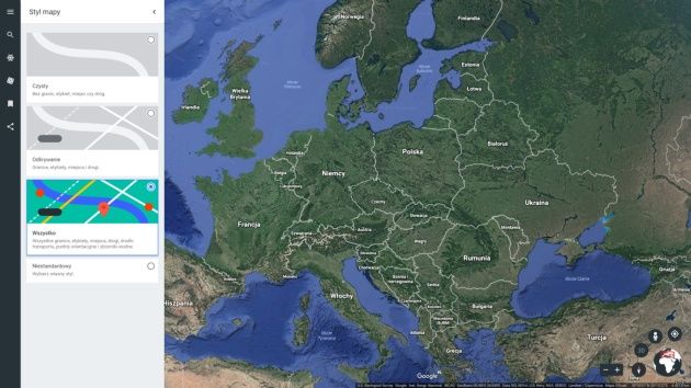 Google Earth styl mapy