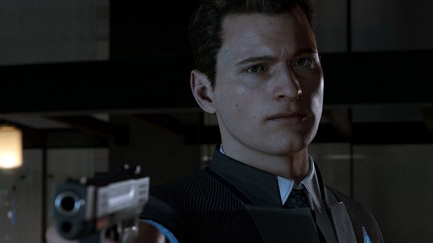 Detroit: Become Human - Connor z pistoletem