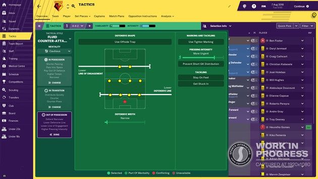 Football Manager 2019 taktyka