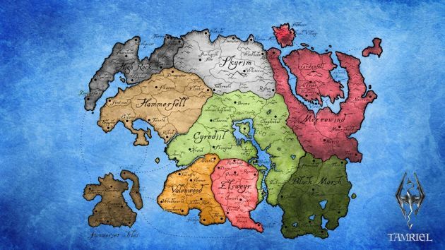 The Elder Scrolls - mapa Tamriel