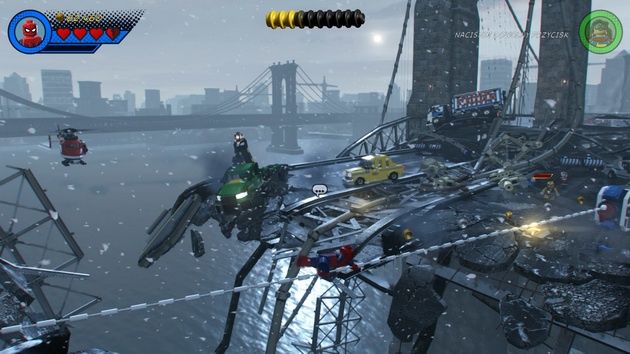 LEGO Marvel Super Heroes 2 - rozerwany w pół nowojorski most i Spiderman