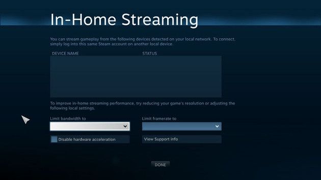 in home streaming steam wygląd