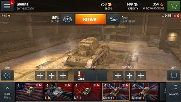 World of Tanks: Blitz – hangar