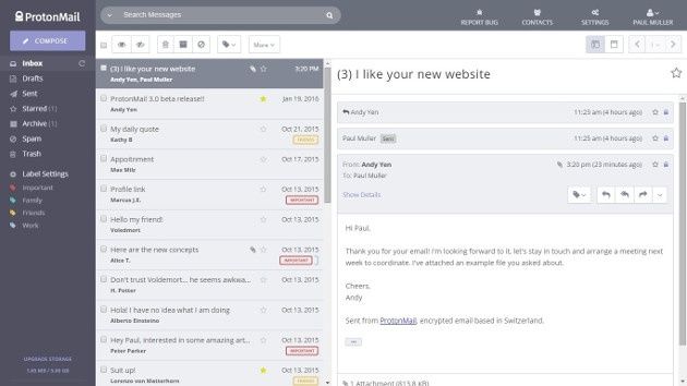 ProtonMail UI