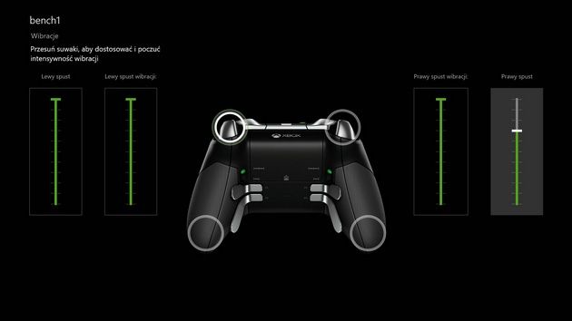 Xbox Elite - ustawianie czułości spustów na Xbox One