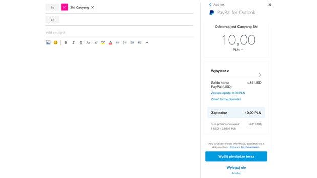 Outlook PayPal