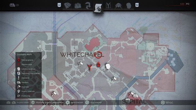 Vampyr - mapa dzielnicy Whitechapel