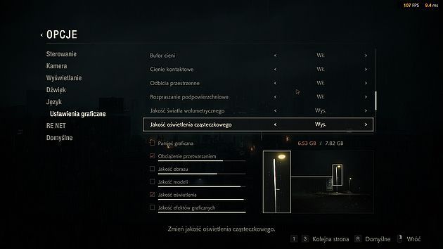 Resident Evil 2 remake - ustawienia graficzne część 3