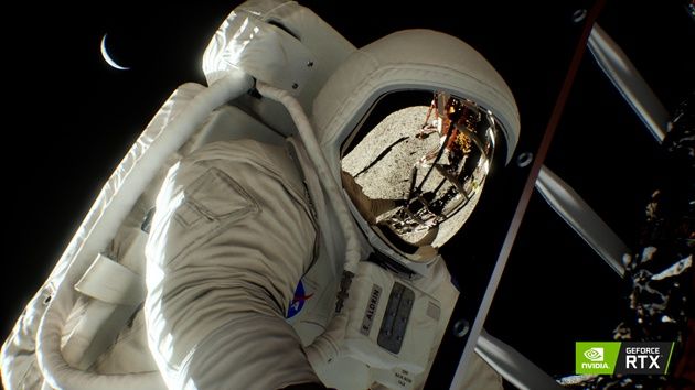 NVIDIA RTX lądowanie Księżyc astronauta