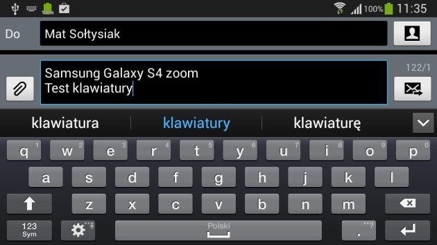Samsung galaxy S4 zoom klawiatura