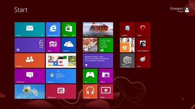 Ekran Start z Windows 8 zastąpił popularny pasek zadań