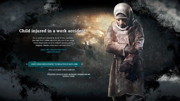 Frostpunk gra screen decyzja