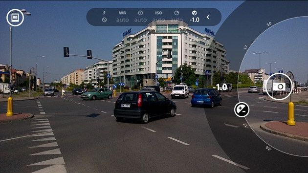 Nokia Camera interfejs korekta ekspozycji