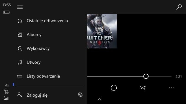 Microsoft Lumia 950 odtwarzacz muzyki