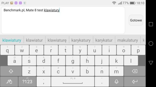 Huawei Mate 8 klawiatura
