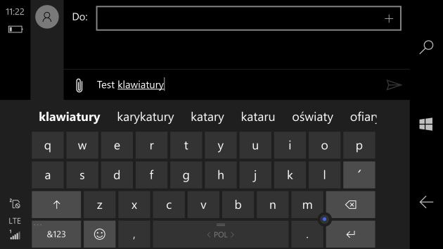 Microsoft Lumia 950 klawiatura