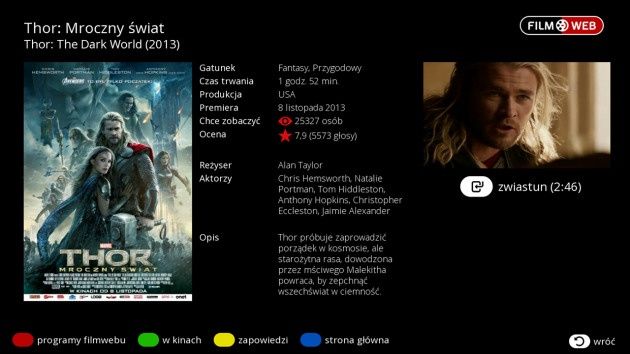 Aplikacja Filmweb karta filmu