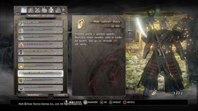 Nioh - przedmioty do użycia