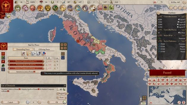 Imperator: Rome - zawieranie pokoju