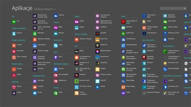 Windows 8.1 - ekran aplikacje