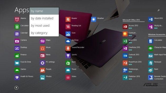 Windows 8.1 sortowanie