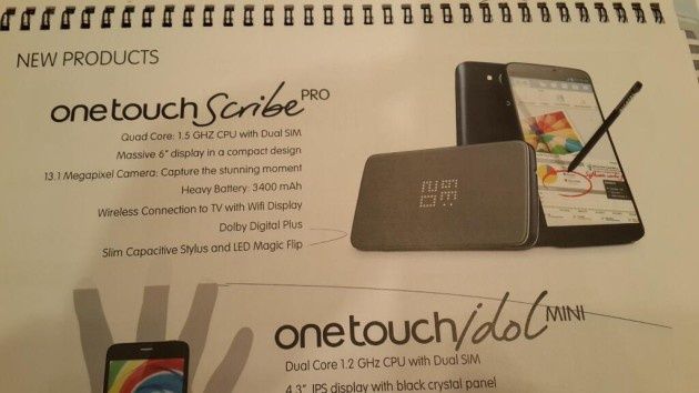 Alcatel One Touch Scribe Pro smartfon przecieki