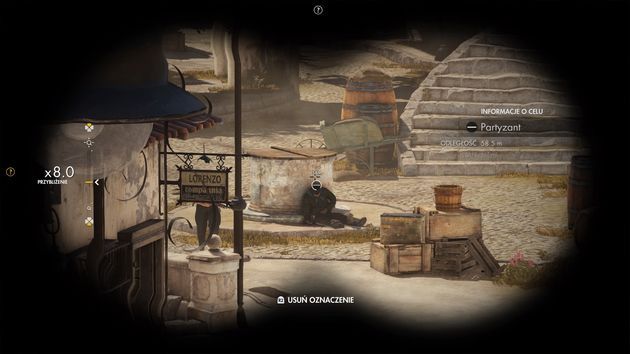Sniper Elite 4 - lustrowanie okolicy przez lornetkę