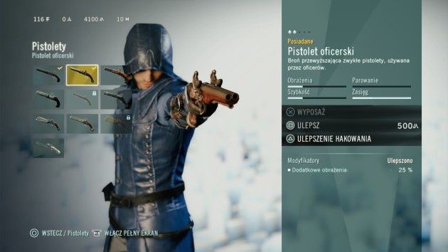 Assassin’s Creed Unity - upgrade broni