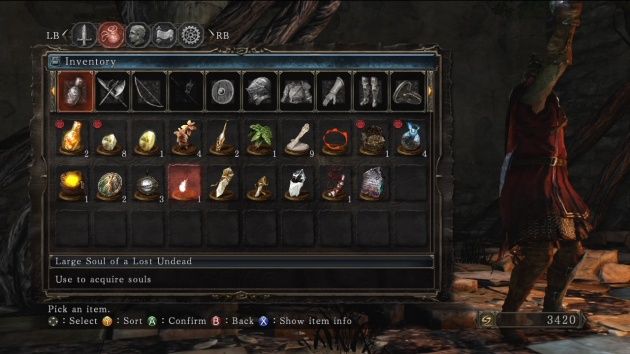 Dark Souls II inventory