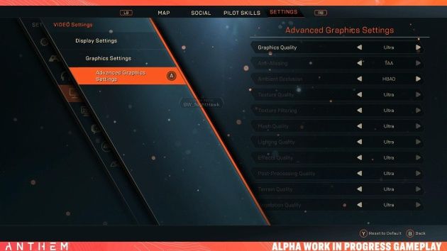 Anthem ustawienia PC