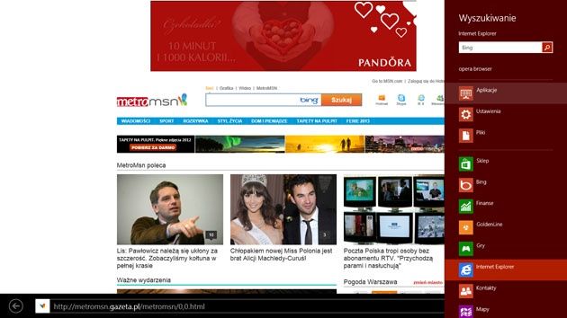 Wyszukiwanie w Internet Explorer 10